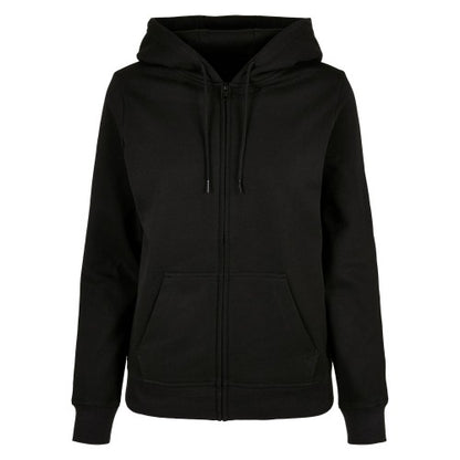 Front - Build Your Brand Womens/Ladies Basic Full Zip Hoodie