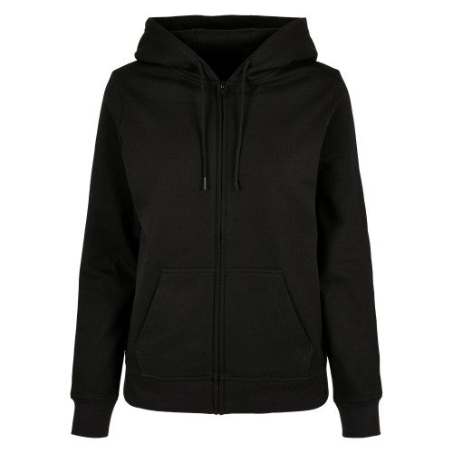 Front - Build Your Brand Womens/Ladies Basic Full Zip Hoodie