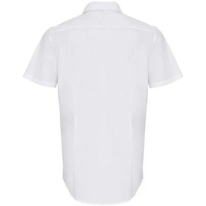 Front - Premier Mens Poplin Stretch Short-Sleeved Shirt