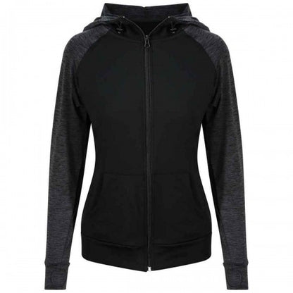Front - Just Cool Womens/Ladies Cool Contrast Full Zip Hoodie