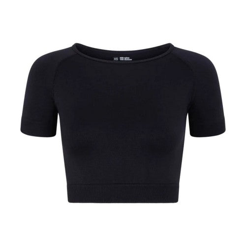Front - Silky Girls Plain Crop Top