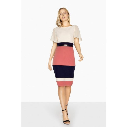 Front - Paper Dolls Womens/Ladies Cannes Stripe Panel Dress