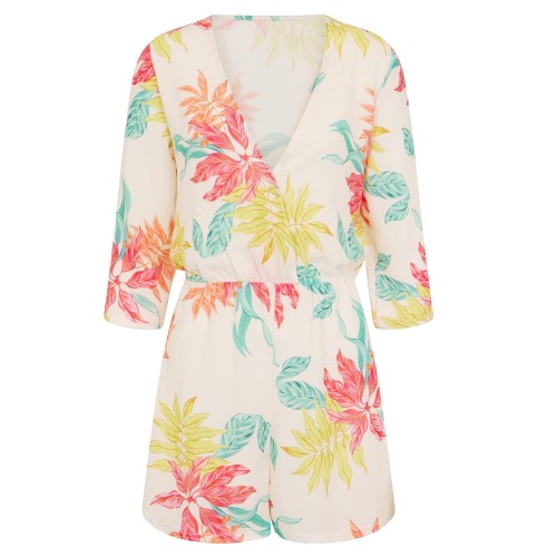 Front - Girls On Film Womens/Ladies Disturbia Neon Palm Playsuit