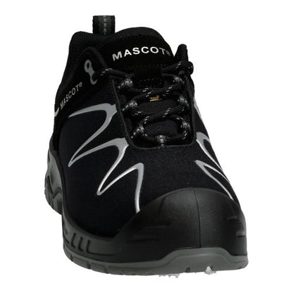 Black-Black - Front - Mascot Unisex Adult Footwear Flex Lace Up Safety Shoes