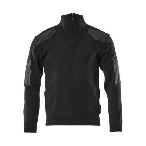 Front - Mascot Mens Frontline Knitted Half Zip Jumper