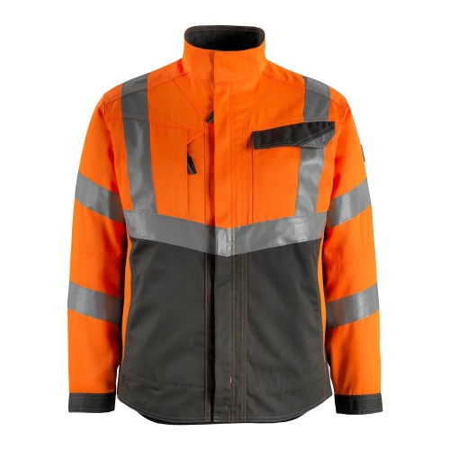 Front - Mascot Mens Safe Supreme Oxford Hi-Vis Jacket