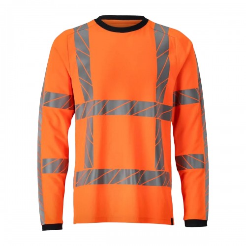 Front - Mascot Mens Accelerate Safe Long-Sleeved Safety T-Shirt