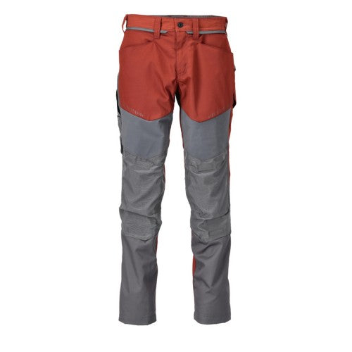 Front - Mascot Mens Customised Colour Block Knee Pad Pockets Work Trousers