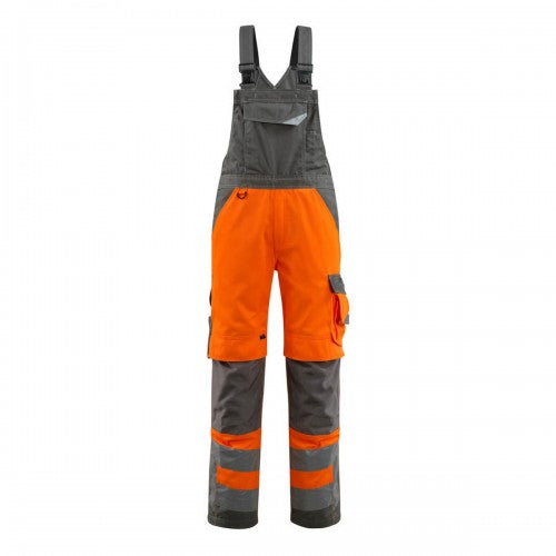 Front - Mascot Mens Newcastle Safe Supreme Hi-Vis Bib And Brace Overall