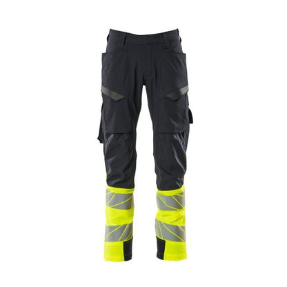 Front - Mascot Mens Accelerate Safe Hi-Vis Work Trousers