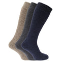 Front - Mens Thermal Wool Blend Long Wellington Boot Socks (Pack Of 3)