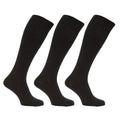 Front - Mens Long Length Ribbed Lambswool Blend Socks (Pack Of 3)