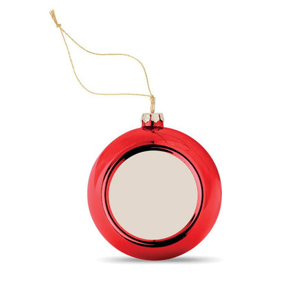 Red - Front - MidOcean Happy Sublimation Ball Christmas Decoration