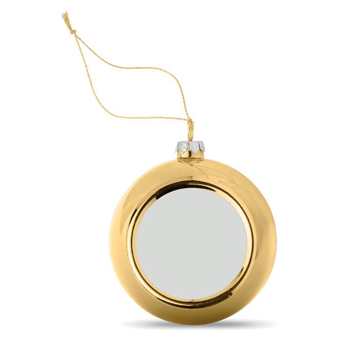 Gold - Front - MidOcean Happy Sublimation Ball Christmas Decoration