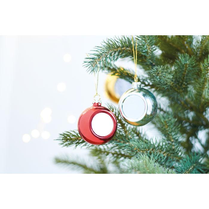 Red - Side - MidOcean Happy Sublimation Ball Christmas Decoration