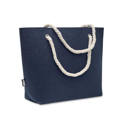 Blue - Front - MidOcean Feltsea RPET Felt Beach Shopper Bag