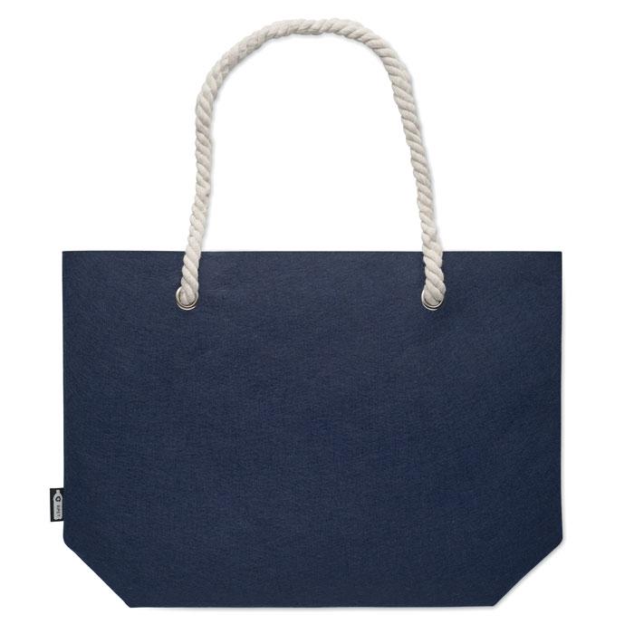Blue - Back - MidOcean Feltsea RPET Felt Beach Shopper Bag