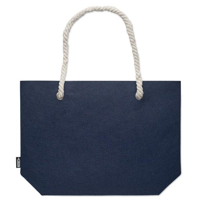 Blue - Back - MidOcean Feltsea RPET Felt Beach Shopper Bag