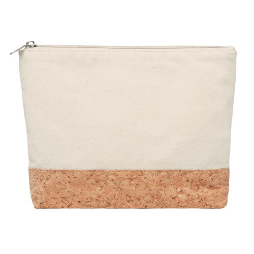 Front - MidOcean Porto Cork Cotton Cosmetic Bag