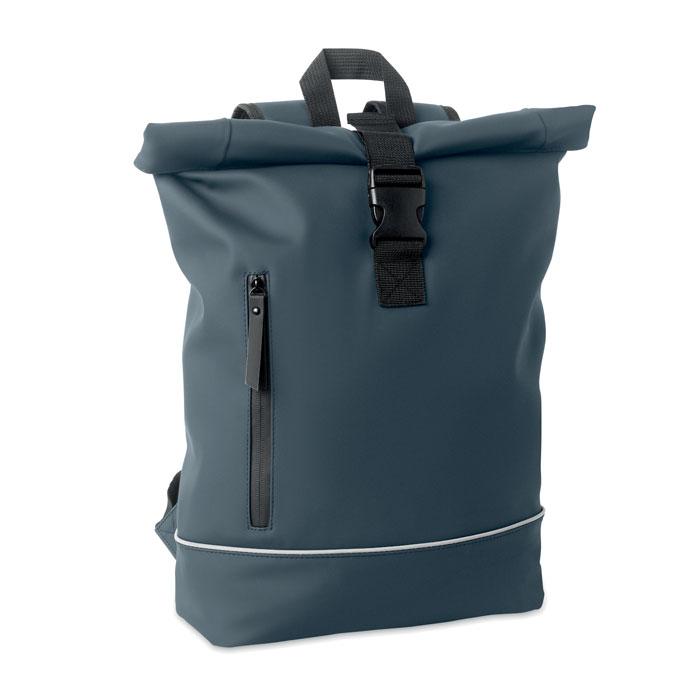 French Navy - Front - MidOcean Laptosa Roll Top PU Laptop Backpack