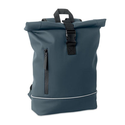 French Navy - Front - MidOcean Laptosa Roll Top PU Laptop Backpack