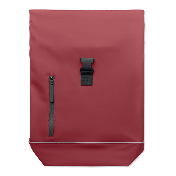Burgundy - Side - MidOcean Laptosa Roll Top PU Laptop Backpack