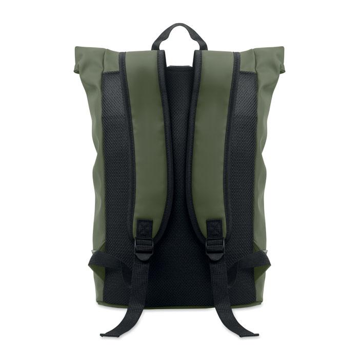Dark Green - Back - MidOcean Laptosa Roll Top PU Laptop Backpack