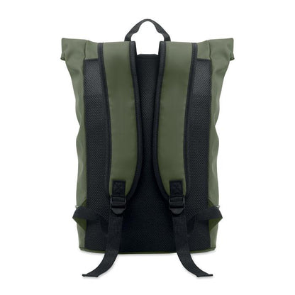 Dark Green - Back - MidOcean Laptosa Roll Top PU Laptop Backpack