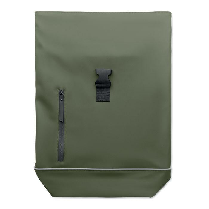 Dark Green - Side - MidOcean Laptosa Roll Top PU Laptop Backpack