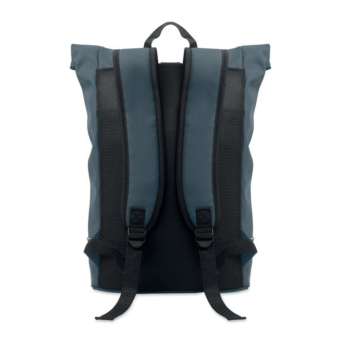 French Navy - Back - MidOcean Laptosa Roll Top PU Laptop Backpack