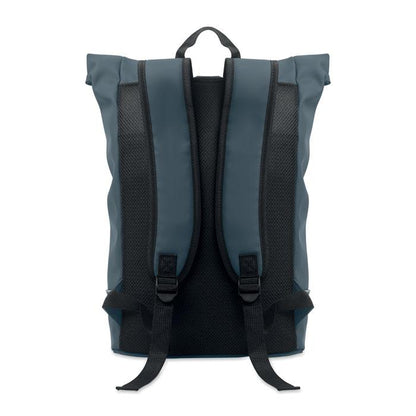 French Navy - Back - MidOcean Laptosa Roll Top PU Laptop Backpack