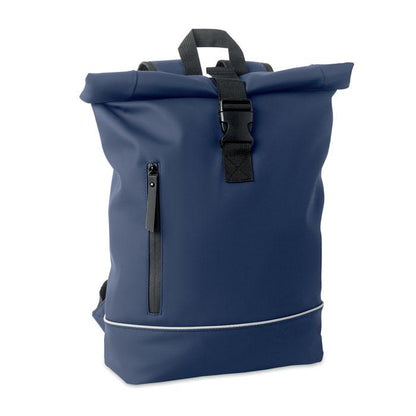 Blue - Front - MidOcean Laptosa Roll Top PU Laptop Backpack
