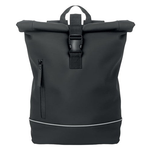Front - MidOcean Laptosa Roll Top PU Laptop Backpack