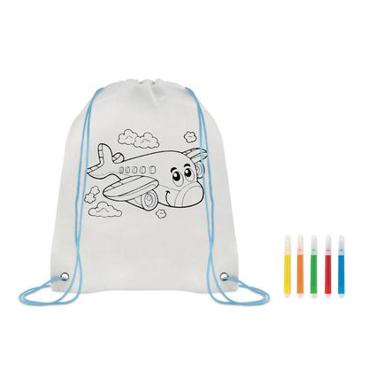 Baby Blue - Front - MidOcean Carrydraw Non-Woven Drawstring Bag