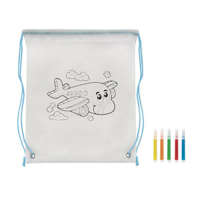 Baby Blue - Back - MidOcean Carrydraw Non-Woven Drawstring Bag