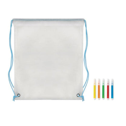 Baby Blue - Side - MidOcean Carrydraw Non-Woven Drawstring Bag