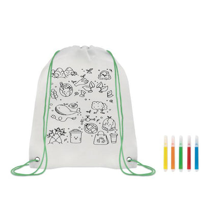 Lime - Front - MidOcean Carrydraw Non-Woven Drawstring Bag