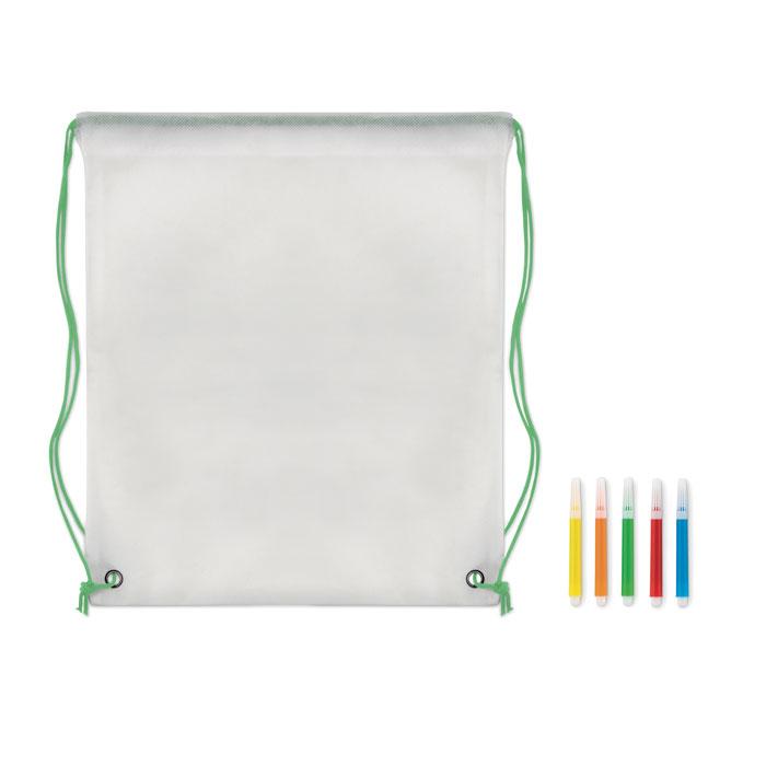 Lime - Side - MidOcean Carrydraw Non-Woven Drawstring Bag