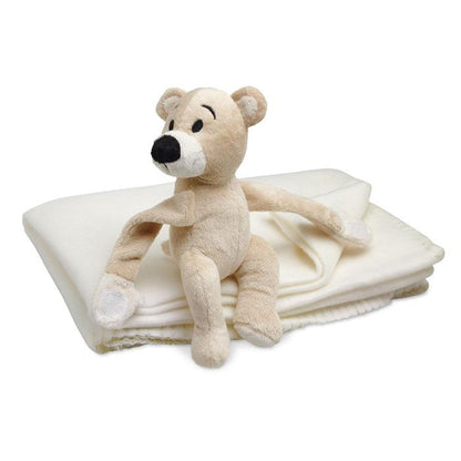 White - Back - MidOcean Manta Fleece Bear Blanket