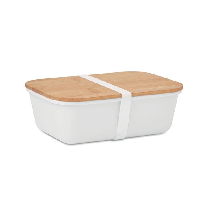 White - Back - MidOcean Thursday Bamboo 1L Lunch Box
