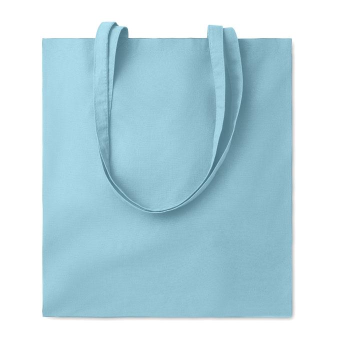 Baby Blue - Front - MidOcean Cottonel Colour + Cotton Shopper Bag