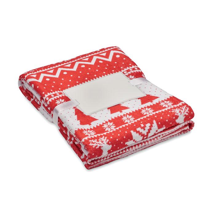 Red - Front - MidOcean TOSTI RPET Fleece Blanket