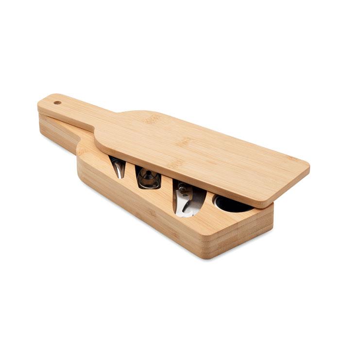 Wood - Back - MidOcean Vinovault Set Bamboo Bottle Wine Set