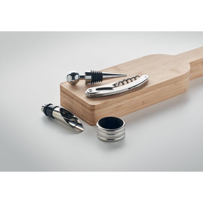 Wood - Lifestyle - MidOcean Vinovault Set Bamboo Bottle Wine Set