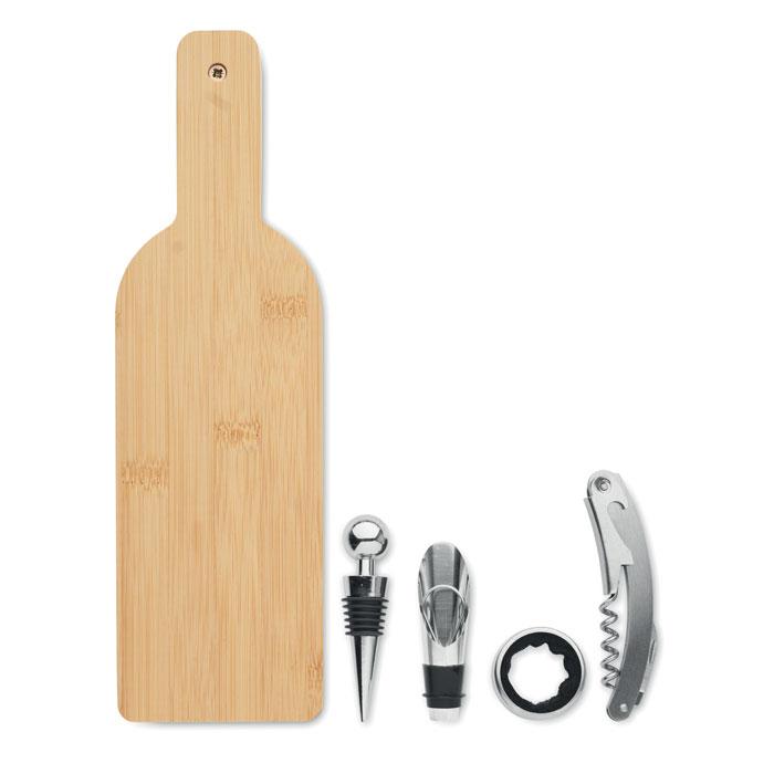 Front - MidOcean Vinovault Set Bamboo Bottle Wine Set