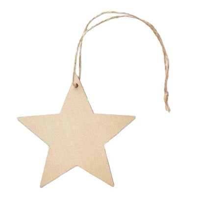 Front - MidOcean Esty Wooden Star Hanging Decoration