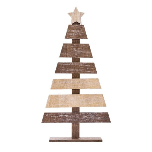 Front - MidOcean Puinen Wooden Christmas Tree Decoration