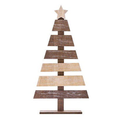 Front - MidOcean Puinen Wooden Christmas Tree Decoration