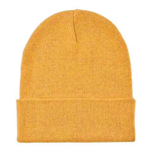 Yellow - Side - MidOcean Unisex Adult Knitted Cuffed Beanie