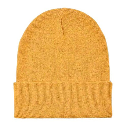 Yellow - Side - MidOcean Unisex Adult Knitted Cuffed Beanie